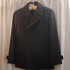 Claiborne Men's Small Winter Wool Pea Coat Gray New no tags